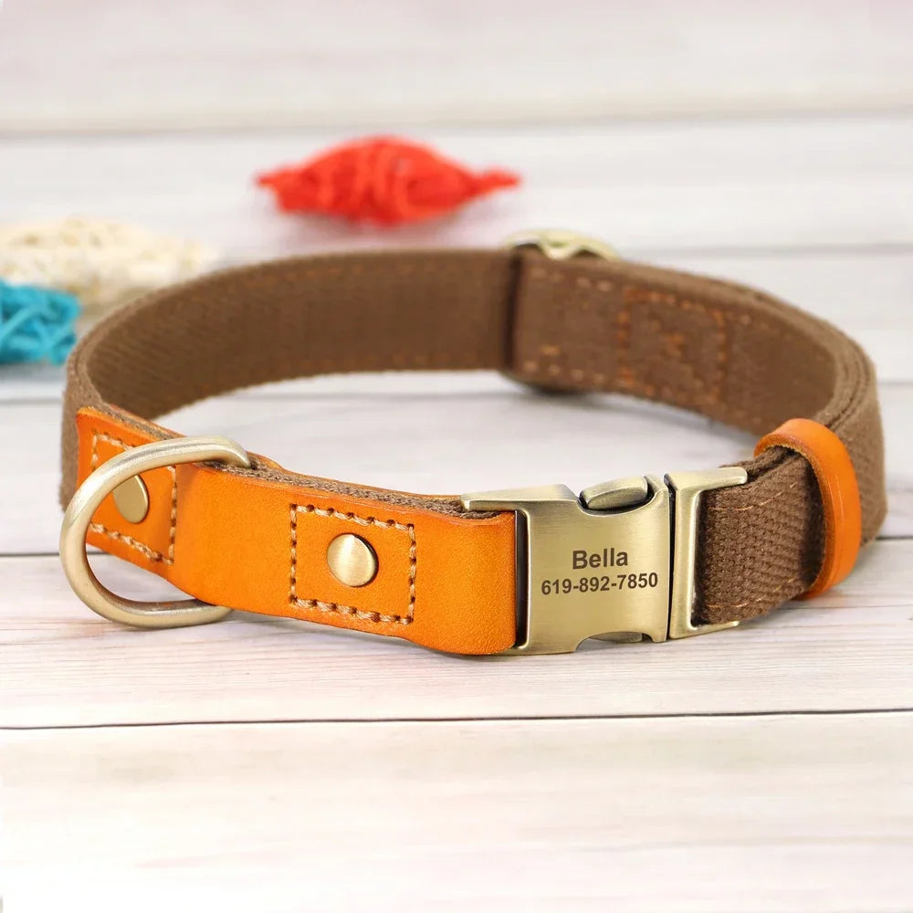 Personalized Nylon Custom Puppy Dog Collar Leash Set