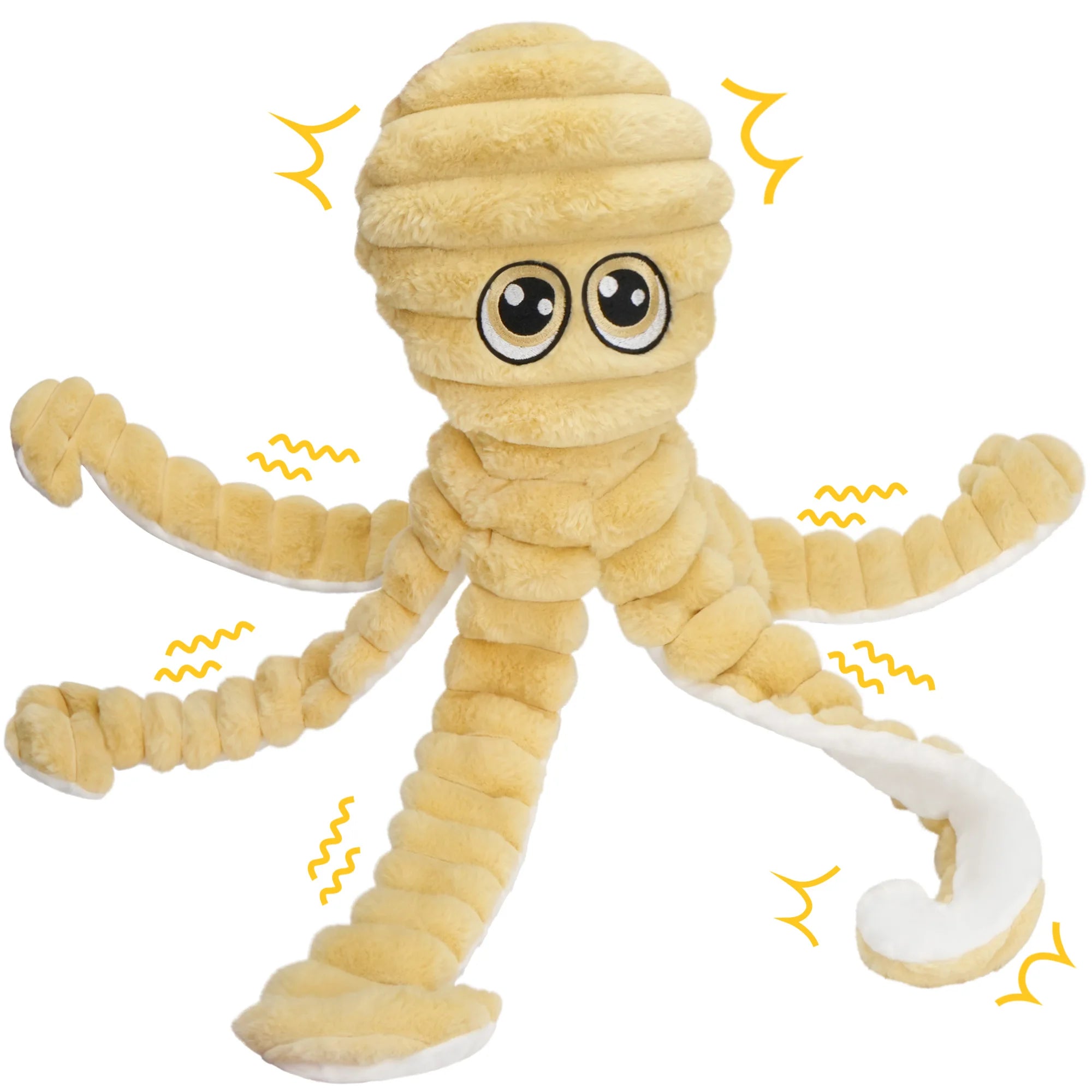 Octopus Design Pet Grinding Teeth Squeaky Plush Toy,