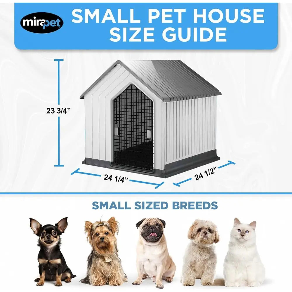 Sturdy Waterproof Plastic Dog House for Small Dogs -