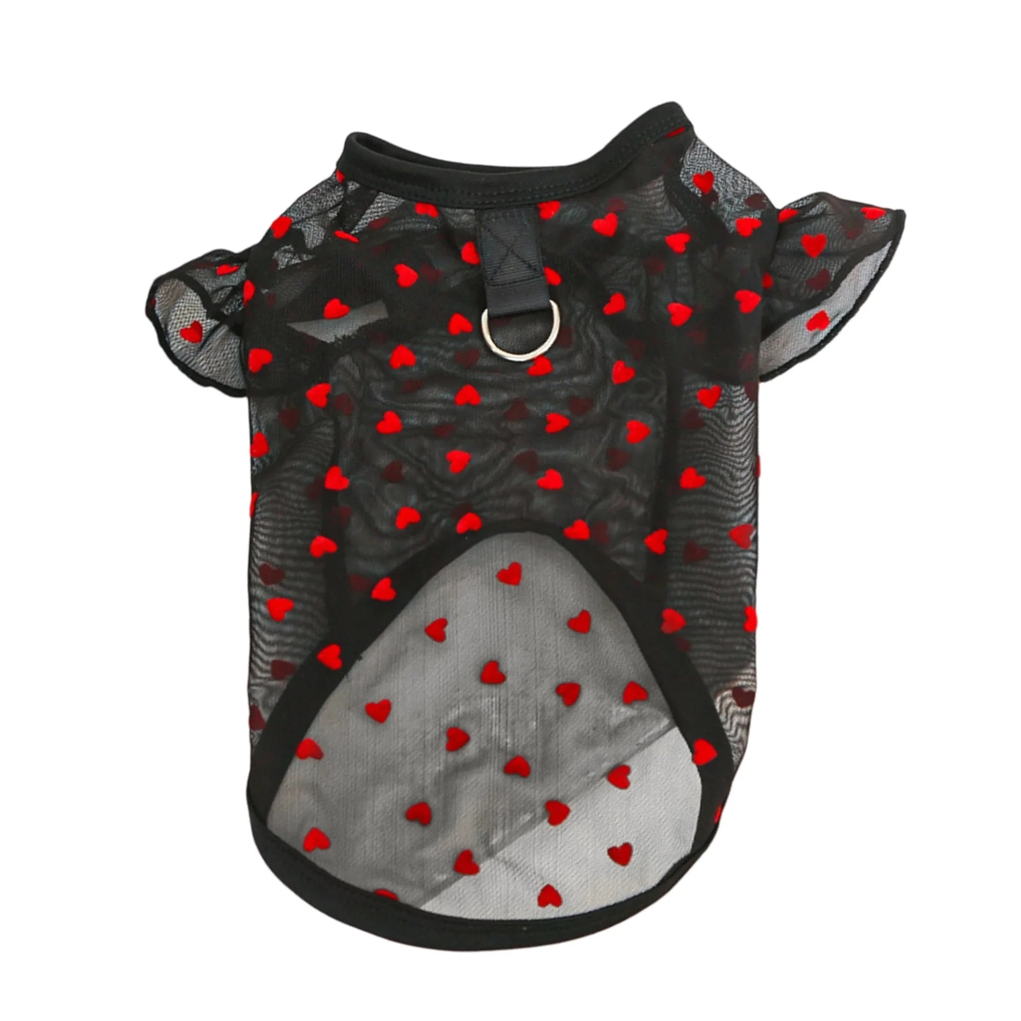 Adorable Puppy Tank Top with Polka Dot Pattern and Ruffles