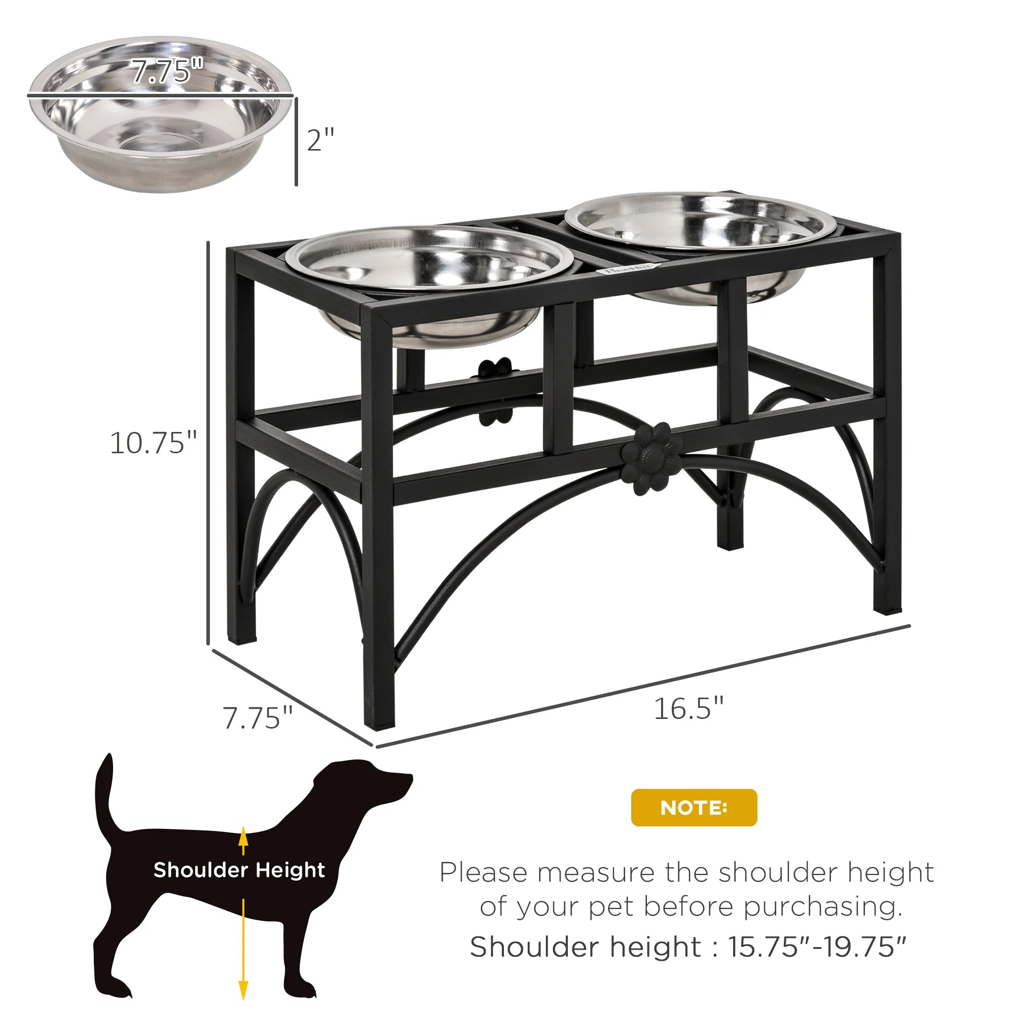 Raiaed- 2-in-1 Stainless Steel Pet Dish