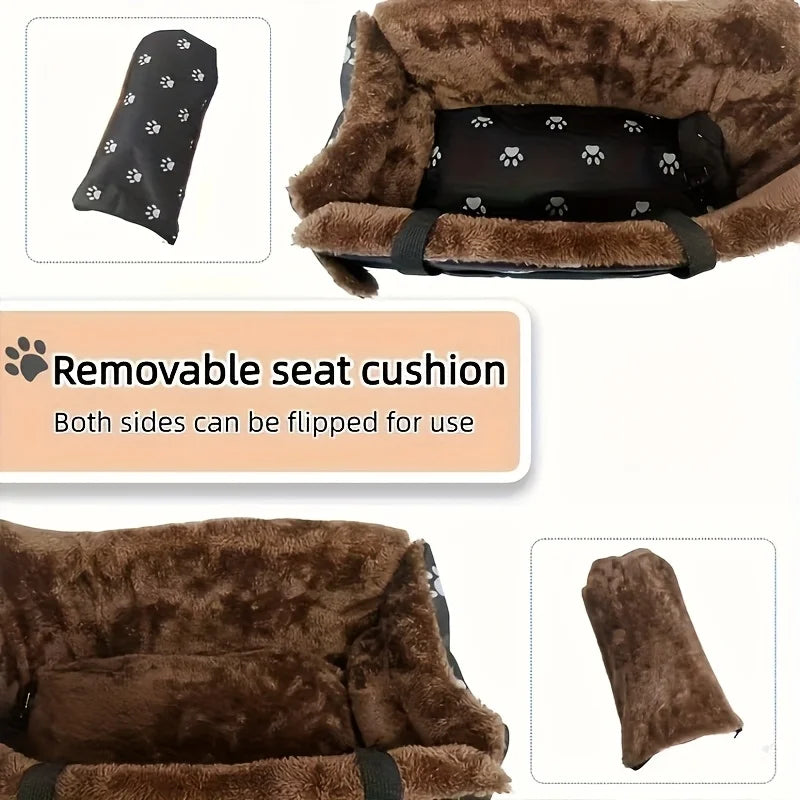 Black Fabric Dog Car Seat -