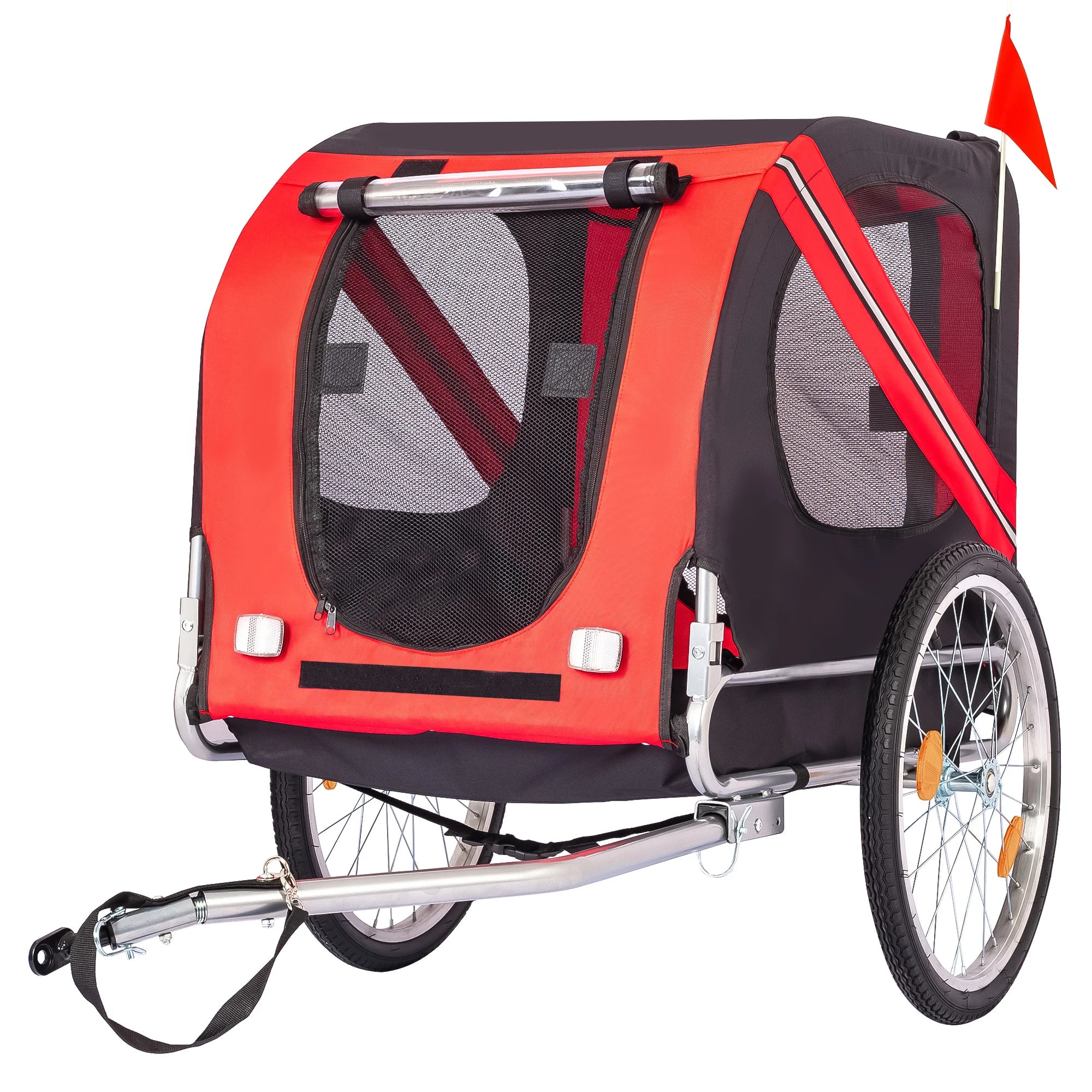 Steel Dog Bike Trailer with Universal Bicycle Coupler Folding Pet Cart Bicycle Carrier Max 40kg Water Resistant Pet Bike Trailer