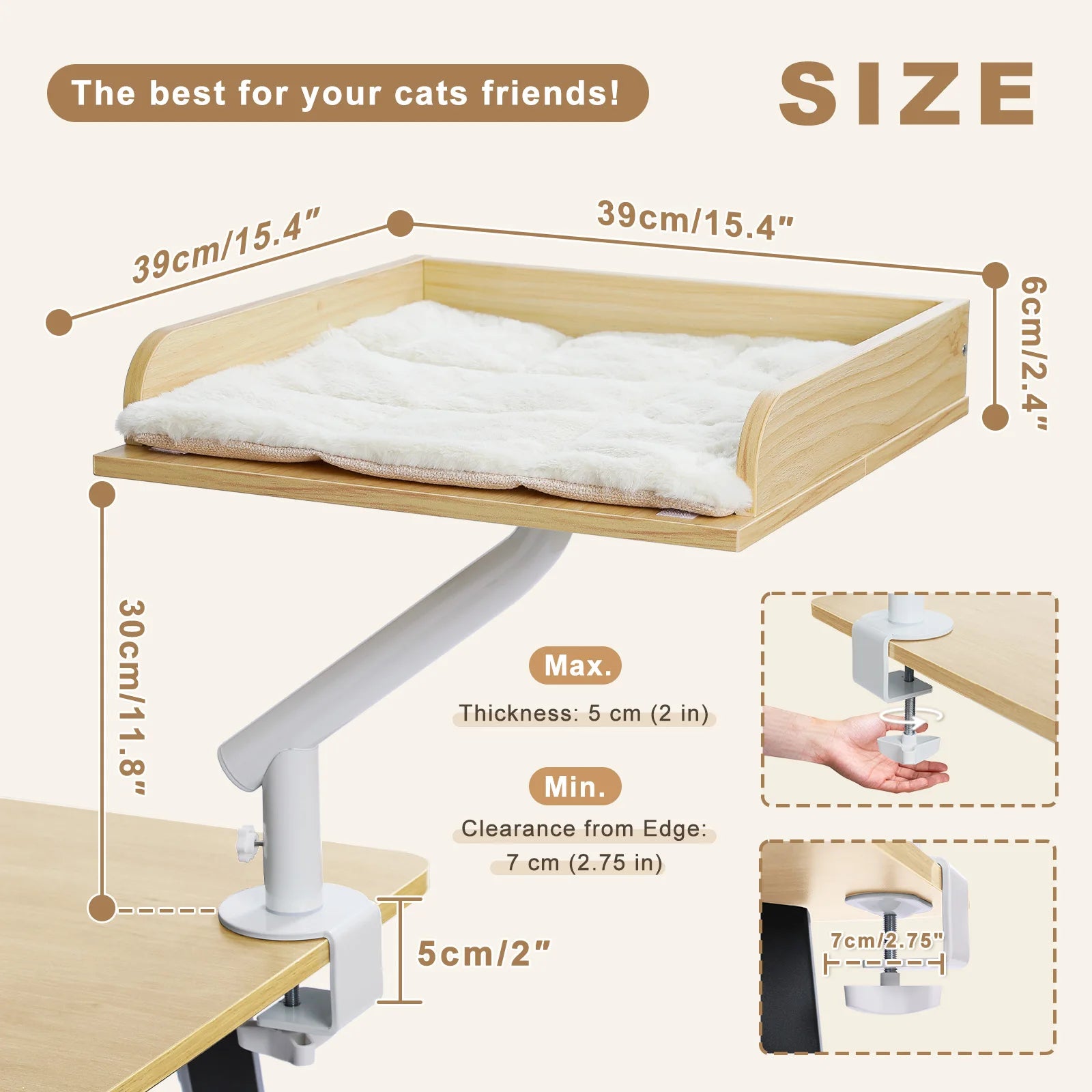 Cat Desk Bed, 360° Rotatable