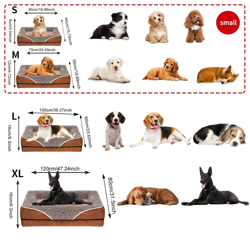 An oversized dog bed, removable  pads and washable
