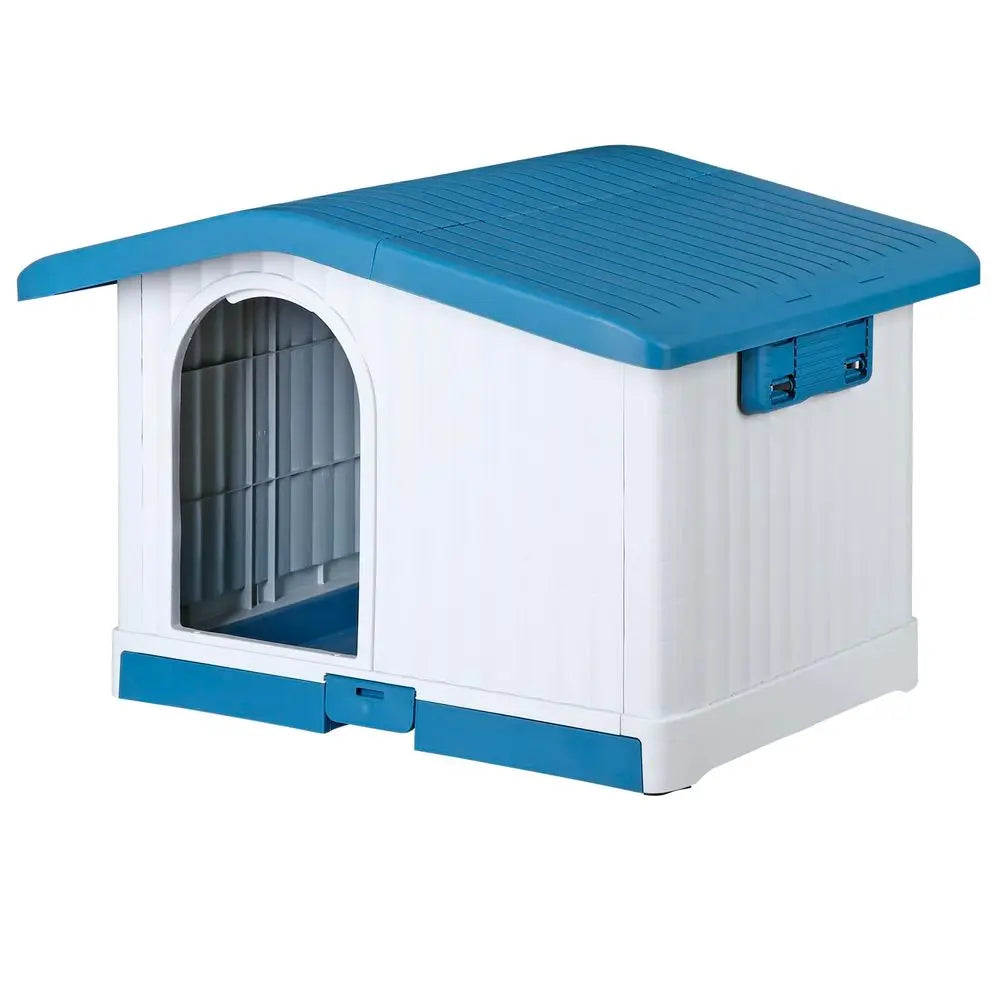 34.6 Inches Sturdy Plastic Dog House with Liftable Roof, I