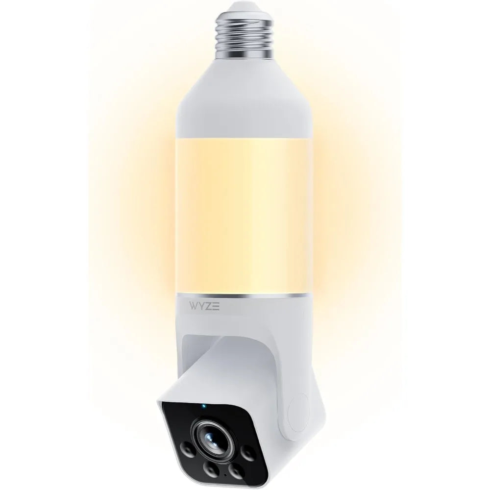 Bulb cam security camera with siren alarm