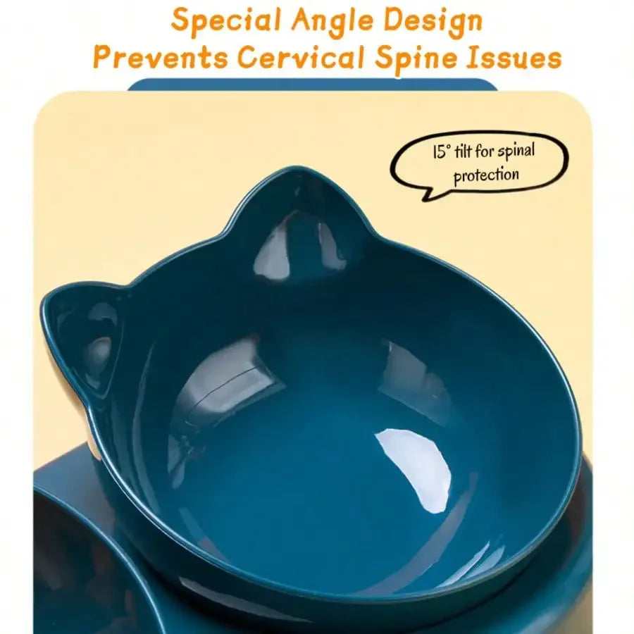 Plastic Triple Cat Bowls For Food And Water