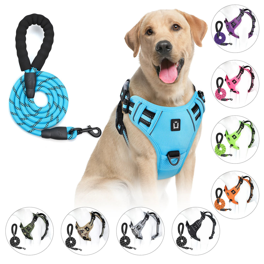 Assorted colors, Dog Harness and Leash Combo, Escape Proof