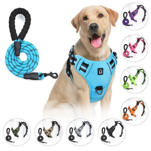 Assorted colors, Dog Harness and Leash Combo, Escape Proof