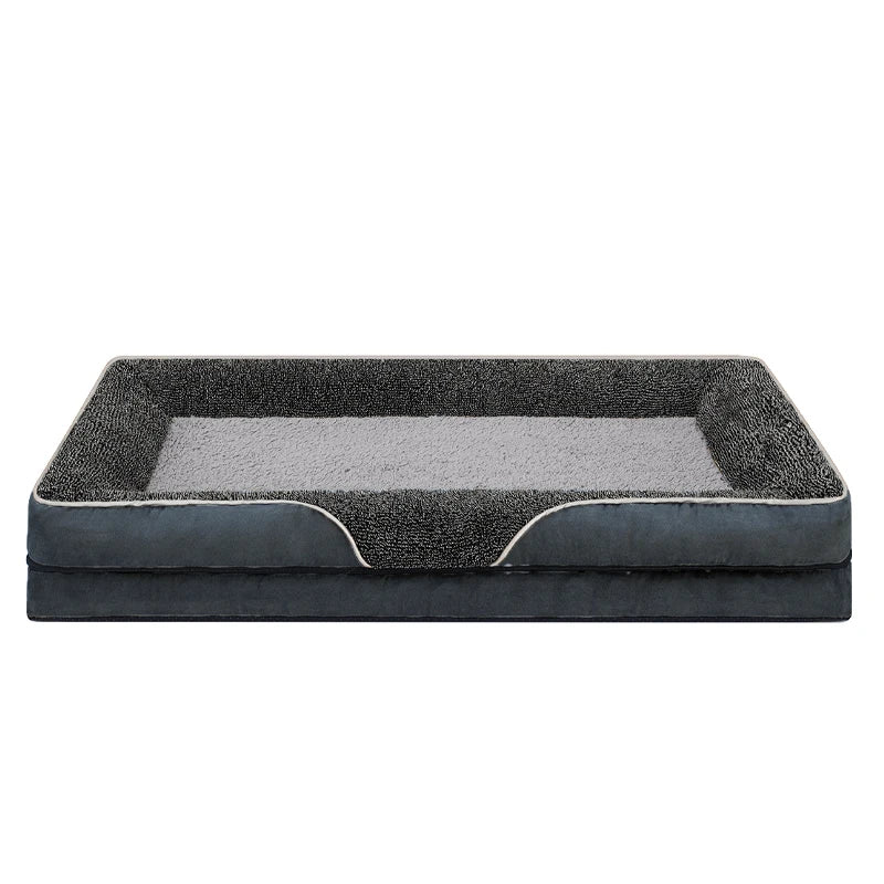 An oversized dog bed, removable  pads and washable