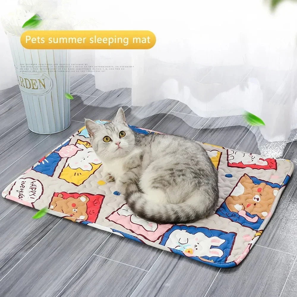 Summer Pet Mat, Cooling Ice Blanket, Breathable Mat