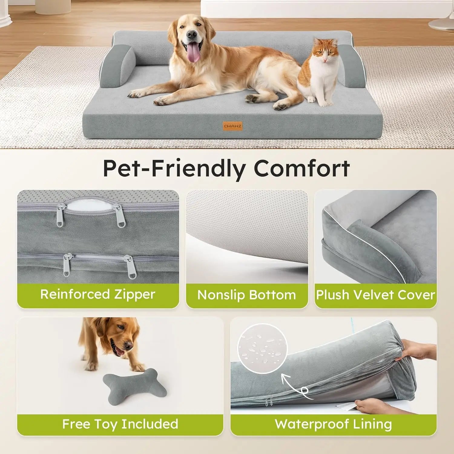 Extra Large Orthopedic Dog Bed with Cooling Memory Foam