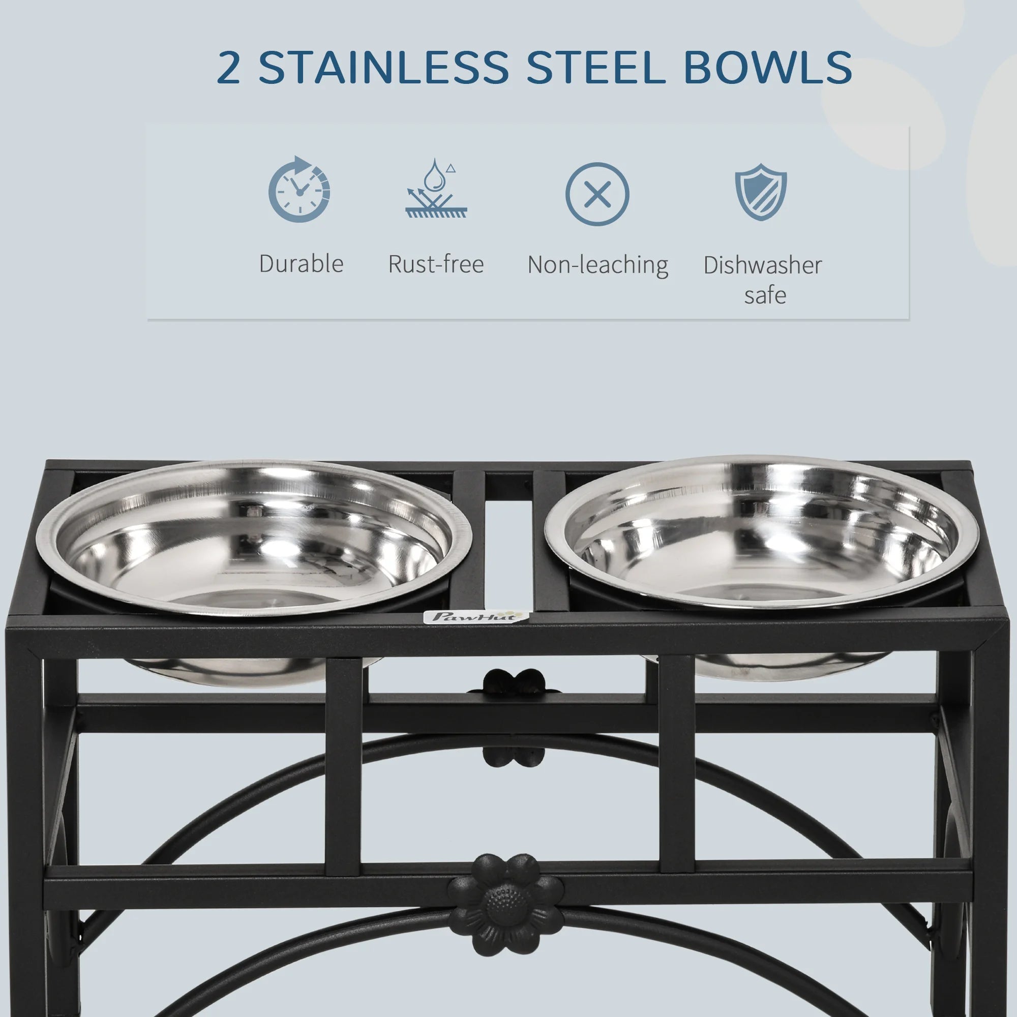 Raiaed- 2-in-1 Stainless Steel Pet Dish