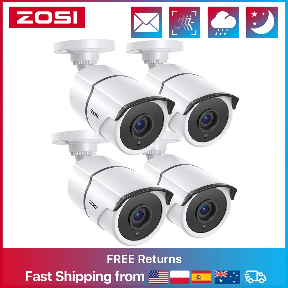 ZOSI 4 Pack 1080P Home Security Cameras