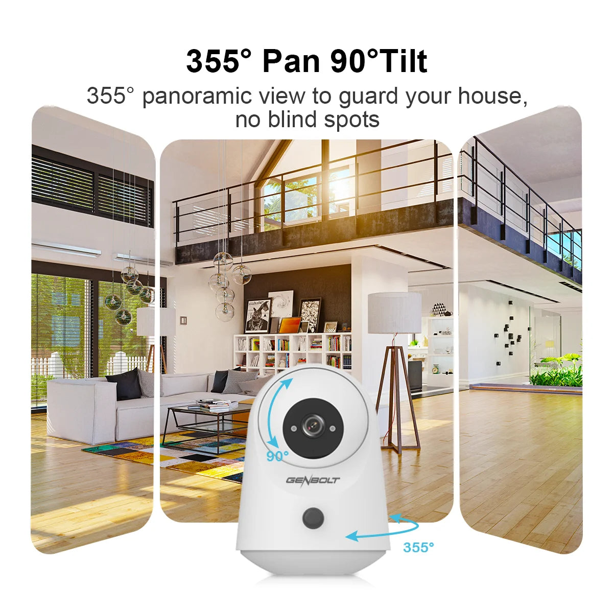 GENBOLT 2K WiFi Indoor Pan Tilt Security Camera,