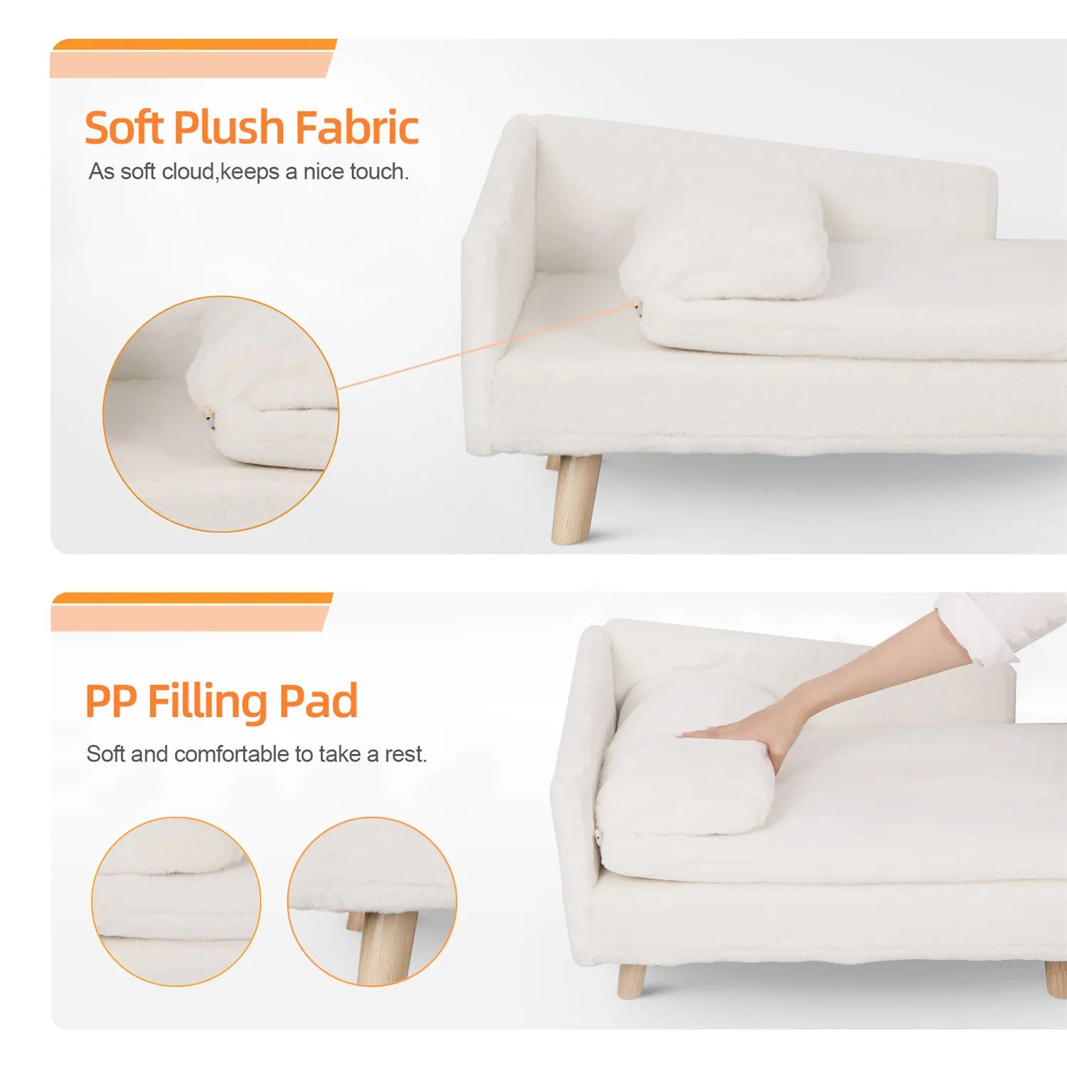 Nordic Elevated Pet Stool Bed, with Cozy Pad Waterproof Bed