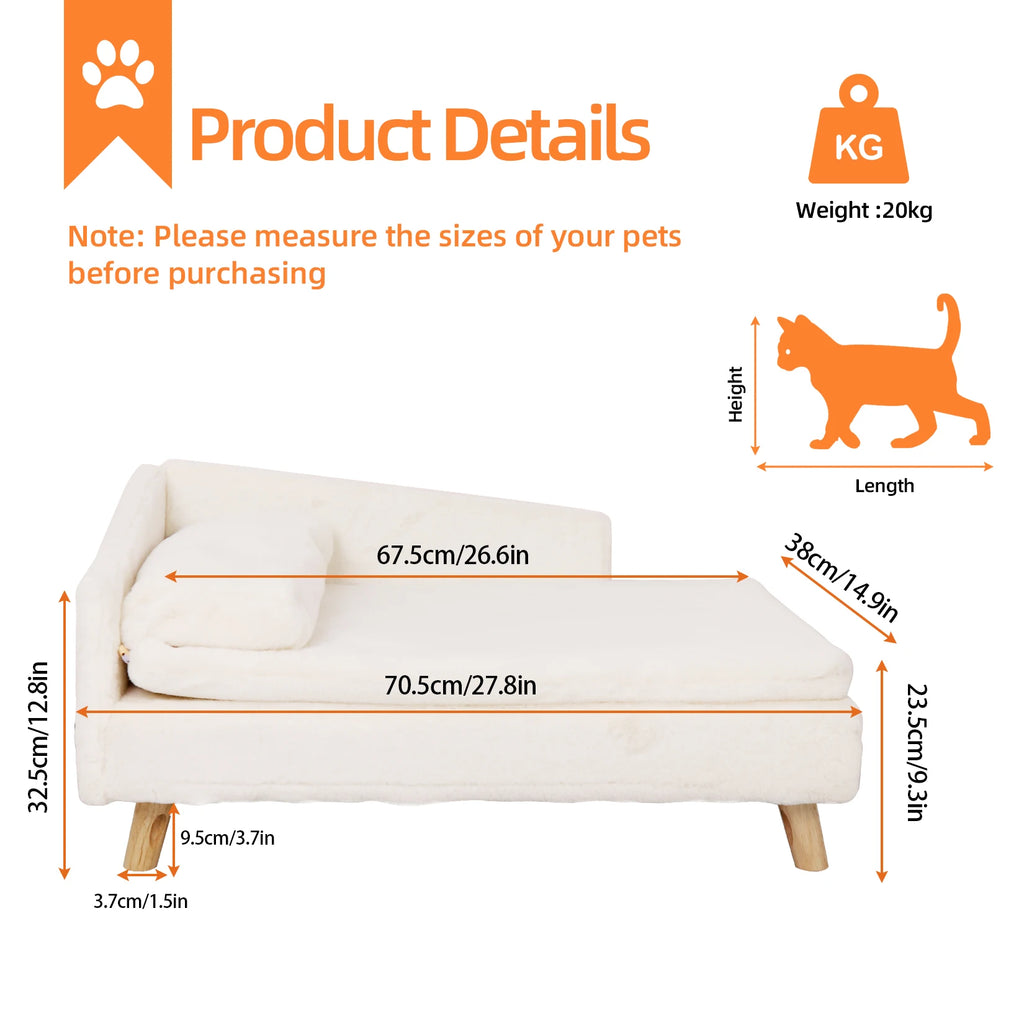 Nordic Elevated Pet Stool Bed, with Cozy Pad Waterproof Bed
