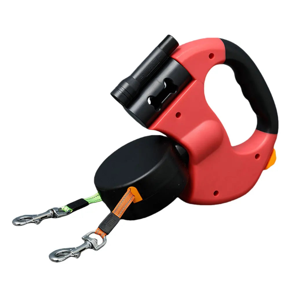 Double Headed Dog Leash with Traction Rope