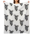 Blue Staffy Throw Blanket