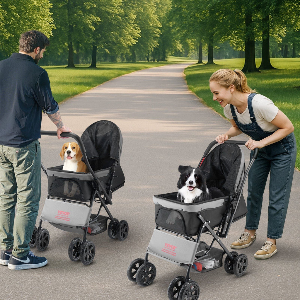 Pet Stroller Foldable 4 Wheels Travel Dog Stroller