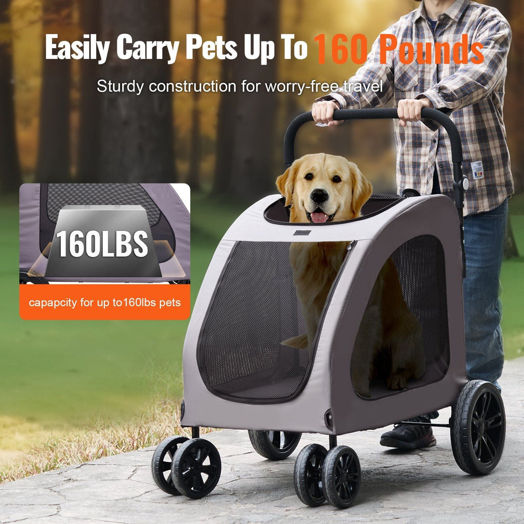 4-Wheels Dog Stroller  160lbs Weight Capacity
