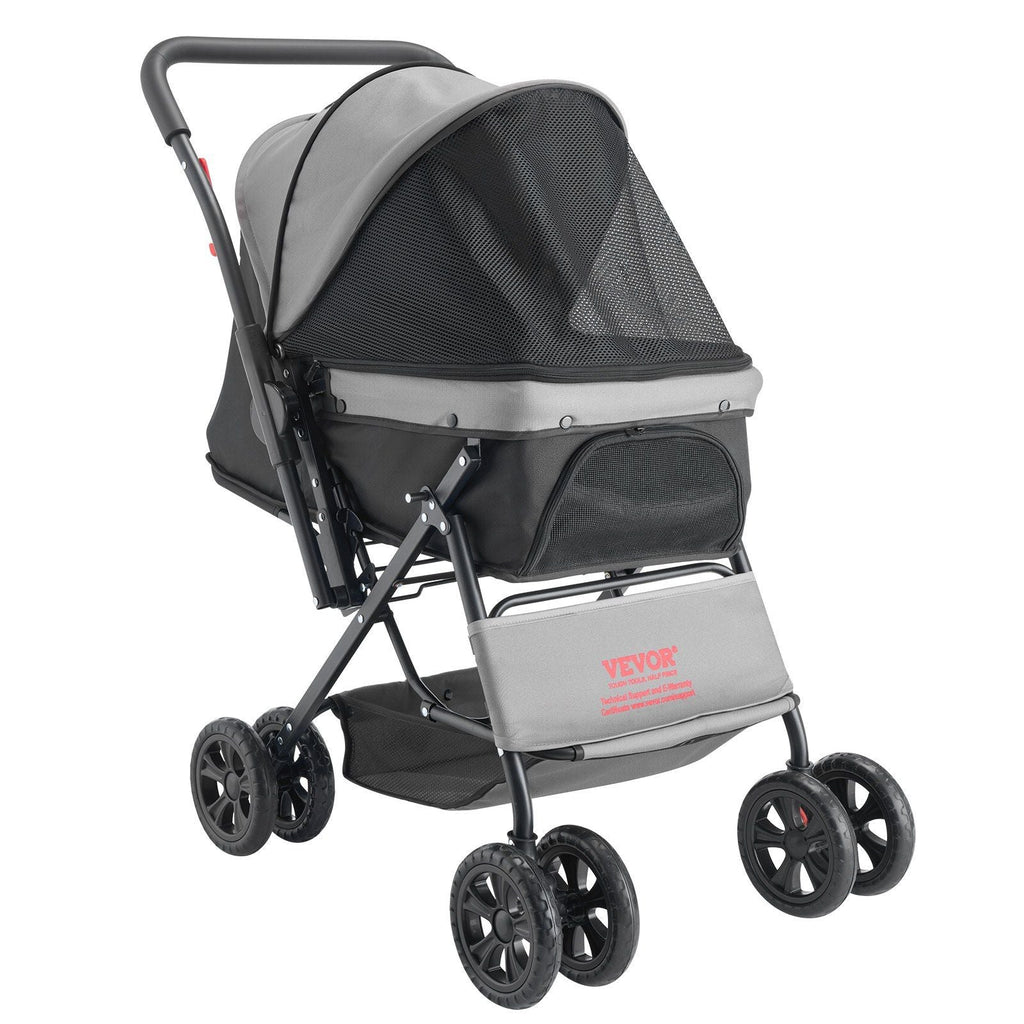 Pet Stroller Foldable 4 Wheels Travel Dog Stroller