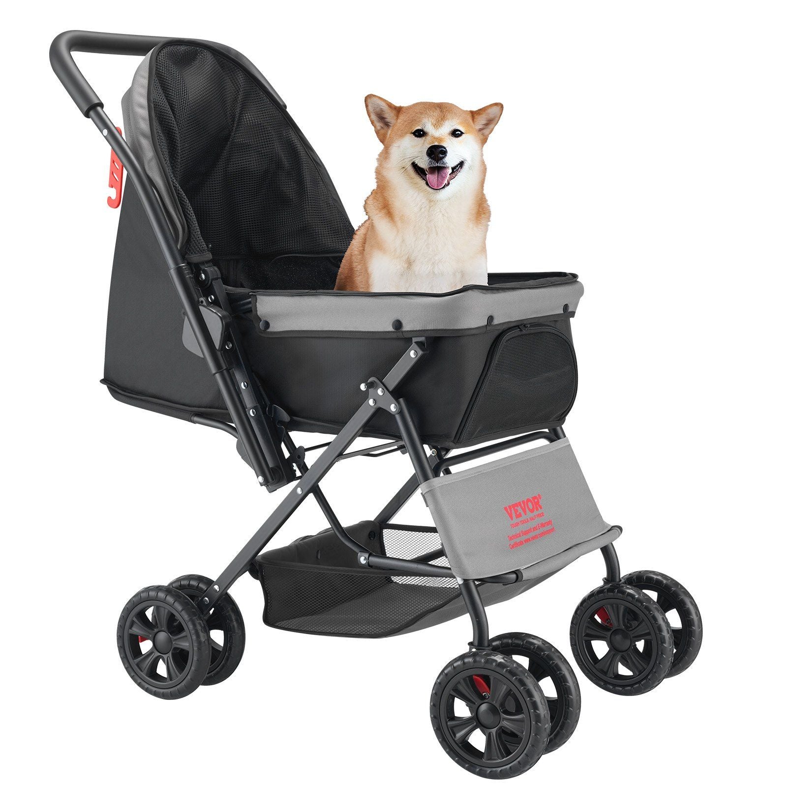 Pet Stroller Foldable 4 Wheels Travel Dog Stroller