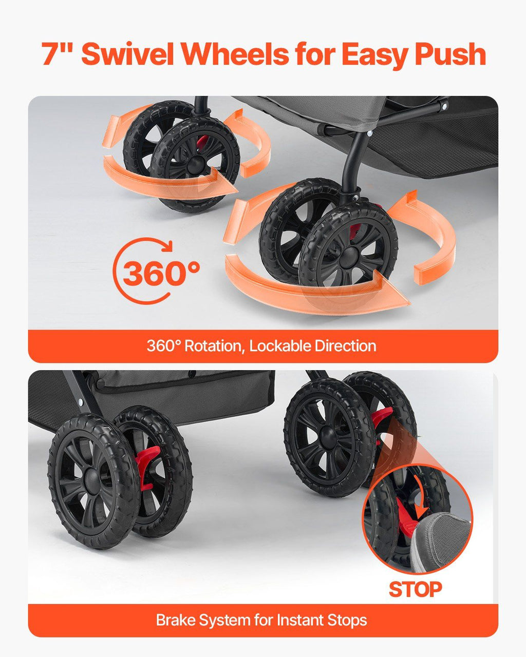 Pet Stroller Foldable 4 Wheels Travel Dog Stroller