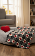 Dog Blanket - red heart