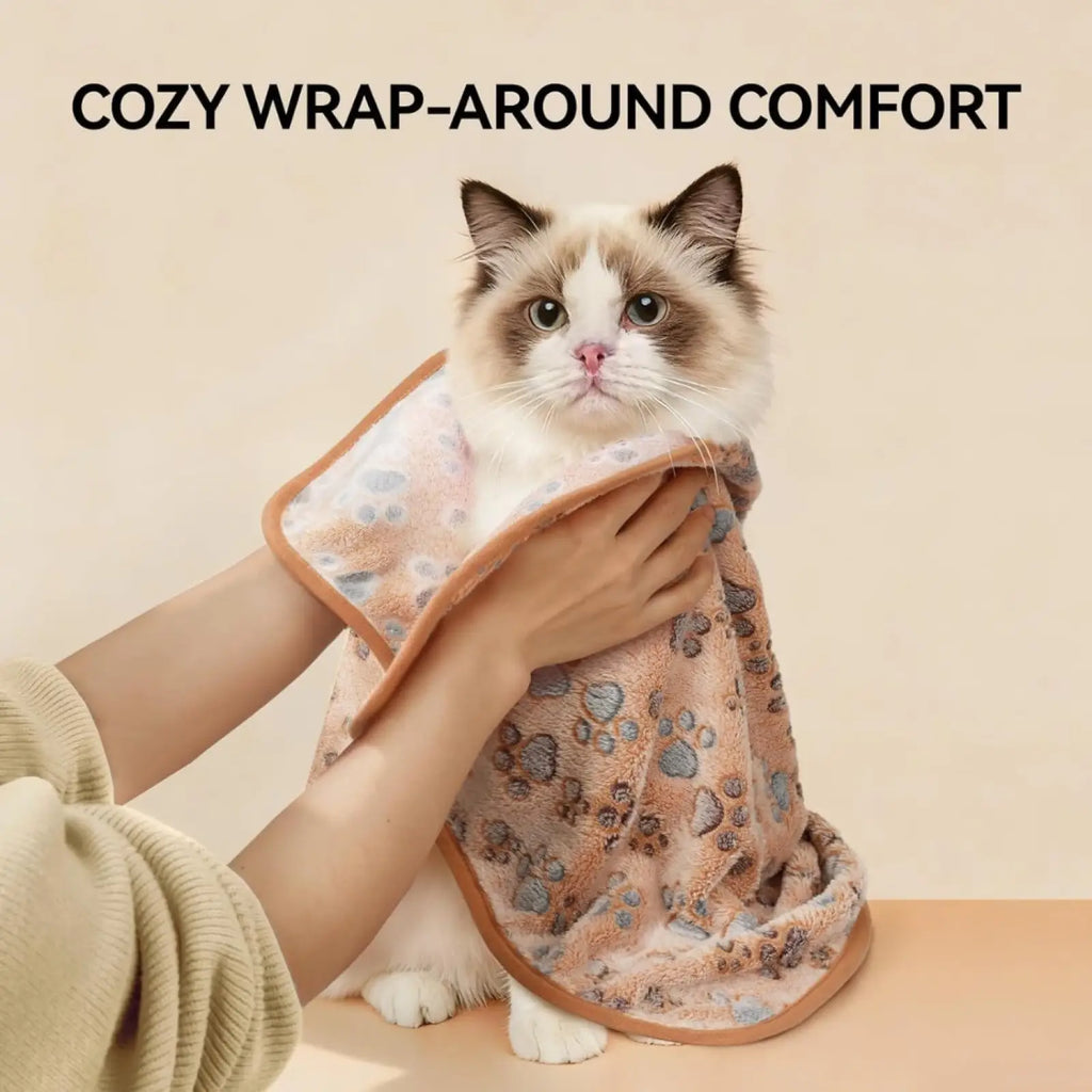 Soft Fleece Pet Blankets 3 Pack Fluffy Dog Throws