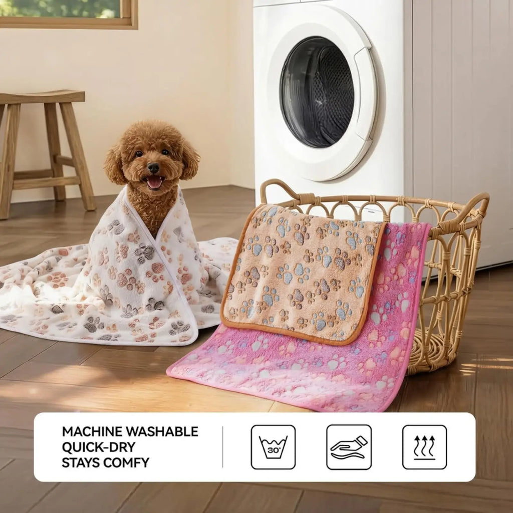 Soft Fleece Pet Blankets 3 Pack Fluffy Dog Throws