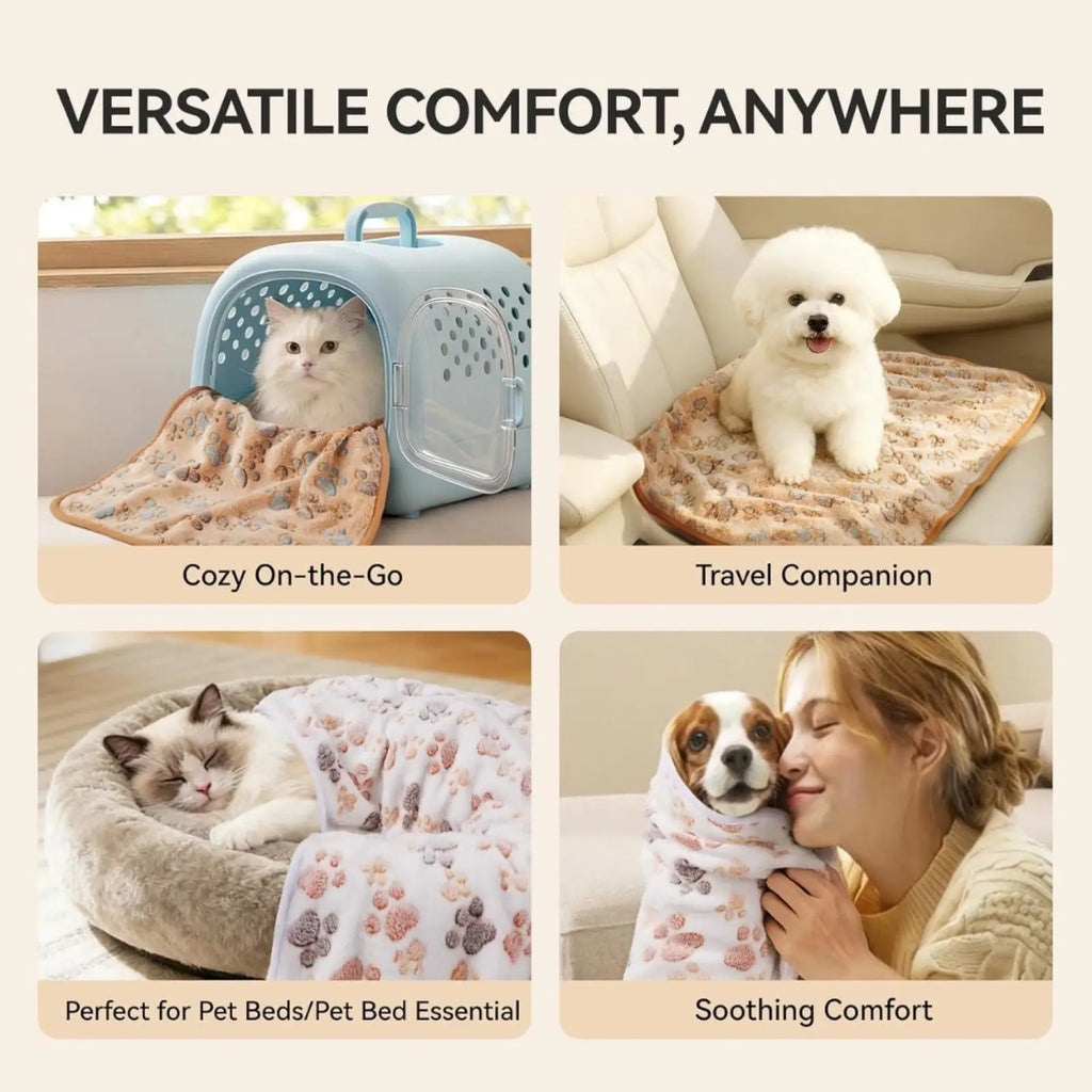 Soft Fleece Pet Blankets 3 Pack Fluffy Dog Throws