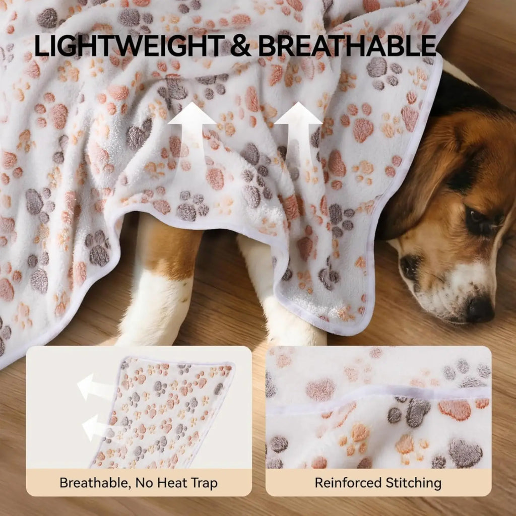 Soft Fleece Pet Blankets 3 Pack Fluffy Dog Throws