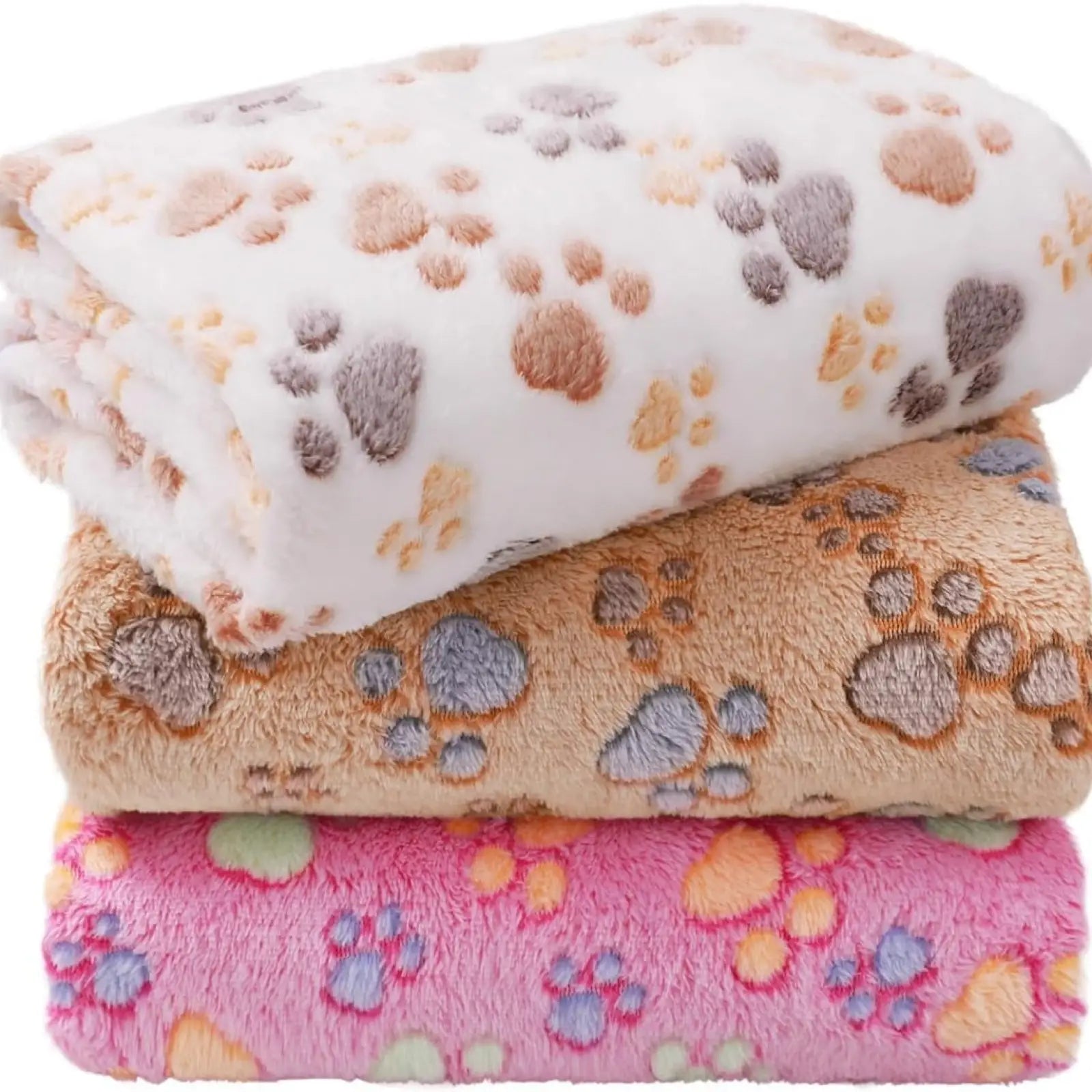 Soft Fleece Pet Blankets 3 Pack Fluffy Dog Throws
